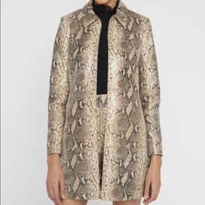 Alice & Olivia Leather Snakeskin Coat